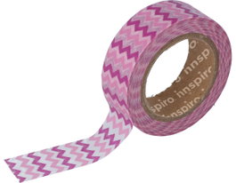 Innspiro Cinta masking tape Washi zig zag roses 15mm x 10m Serie Tutti Frutti