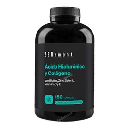 ZENEMENT Acide Hyaluronique et Collagène avec Biotine, Zinc, Sélénium et Vitamine C - 150 Capsules