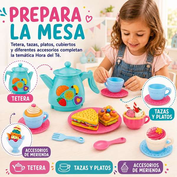 Jugatoys Jeu de pâte à modeler Heure du thé, 36 pièces