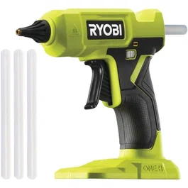 Ryobi Pistolet à colle sans fil 18V ONE+ RGLU18-0 - Chauffe en 3 min, indicateur, diamètre bâtons 12 mm - Avec 3 bâtons de colle