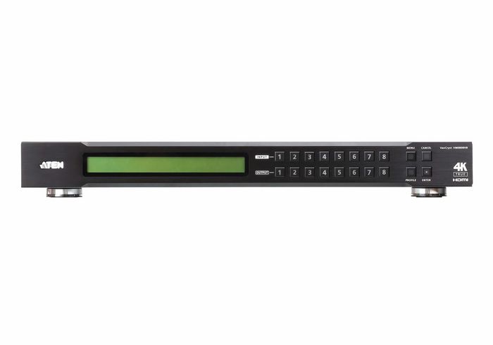 Aten VM0808HB Commutateur matriciel HDMI True 4K 8 x 8 avec HDR10+, Dolby True HD, RS-232, Telnet, montage rack 1U