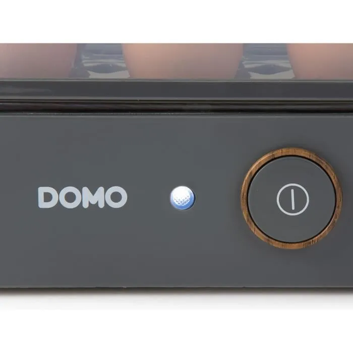 DOMO Cuiseur à Œufs DO9283EK - 6 Œufs, 400 W, Signal Sonore, Inclus Verre Doseur et Pique-Œufs - Gris