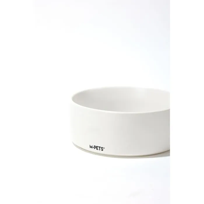 M Pets - OPERA - Gamelle design en céramique avec double bol 2x350 ml et support en bambou, blanc, lavable au lave-vaisselle, antidérapante M Pets - OPERA - Gamelle design en céramique avec double bol 2x350 ml et support en bambou, blanc, lavable au lave-vaisselle, antidérapante