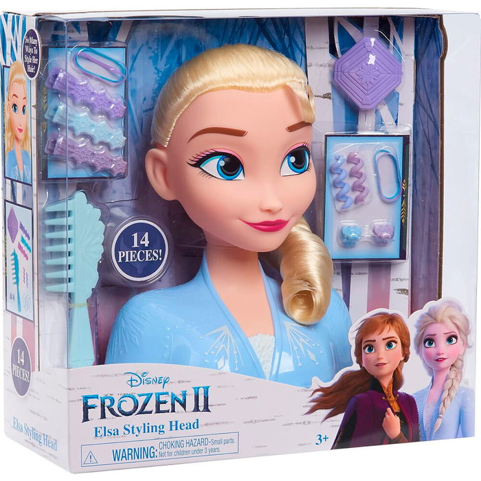 Just Play Frozen 2 Tête à Coiffer Elsa Basique Disney avec 17 Accessoires de Coiffure Just Play Frozen 2 Tête à Coiffer Elsa Basique Disney avec 17 Accessoires de Coiffure