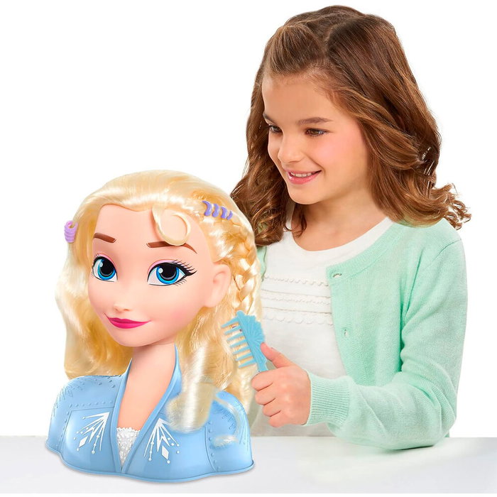 Just Play Frozen 2 Tête à Coiffer Elsa Basique Disney avec 17 Accessoires de Coiffure Just Play Frozen 2 Tête à Coiffer Elsa Basique Disney avec 17 Accessoires de Coiffure