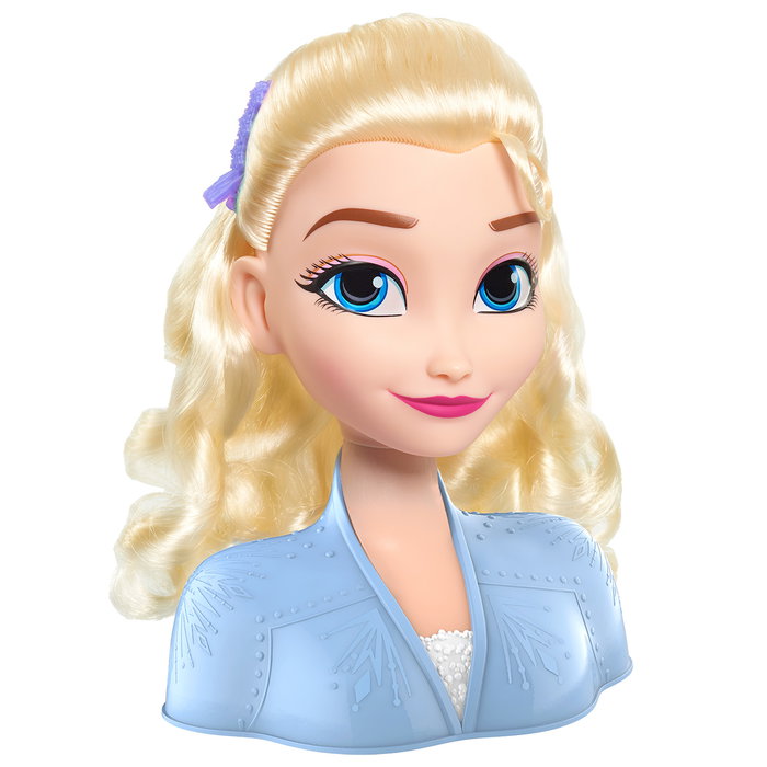 Just Play Frozen 2 Tête à Coiffer Elsa Basique Disney avec 17 Accessoires de Coiffure