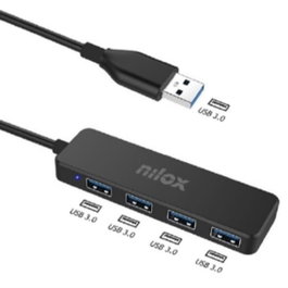 Nilox Hub USB 3.0 4 Ports Aluminium Noir Station d'accueil