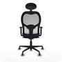 Piqueras y Crespo Chaise de Bureau 1D036G1 avec Appui-tête Bleu