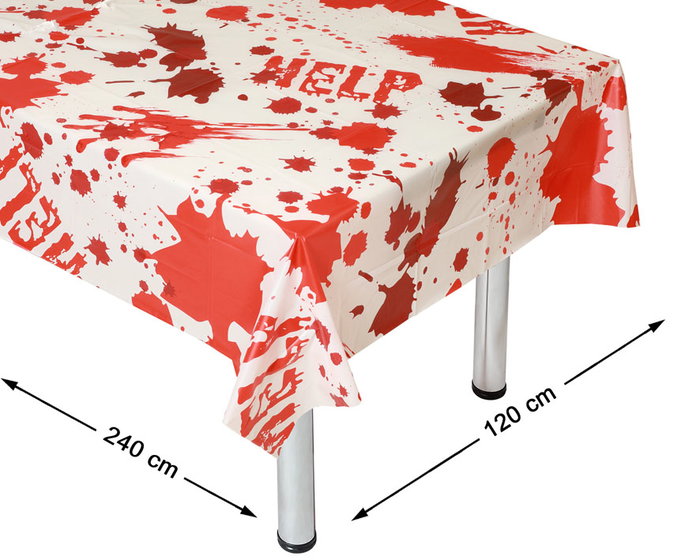 Mantel Halloween sangriento 240x120 cm pour décoration de table d'horreur, festivités et soirées macabres Mantel Halloween sangriento 240x120 cm pour décoration de table d'horreur, festivités et soirées macabres