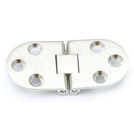 Herrajes ALK - Bisagra en laiton nickelé avec arrêt 65/80 - Paumelle pour meuble en laiton finition nickel, longueur 65 mm