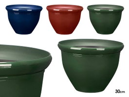 IBERGARDEN Lot de 12 Maceteras Rondes 30cm - Assortiment de 3 Couleurs