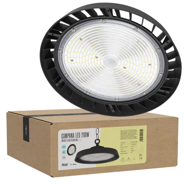 BX3 Campana LED 200W Blanc Froid 36000Lm avec Driver Lifud et Chip Philips