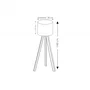 Lampe sur pied "Qinhuangdao-1" OPV-780SGN3438 Bois Tissu Abat-jour Cylindrique Douille E27