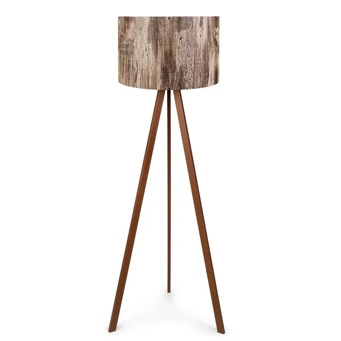 Qinhuangdao-1 Lampe de Sol Trépied en Bois avec Abat-Jour en Tissu Cylindrique - Interrupteur Intégré - Douille E27 (OPV-780SGN3438) Qinhuangdao-1 Lampe de Sol Trépied en Bois avec Abat-Jour en Tissu Cylindrique - Interrupteur Intégré - Douille E27 (OPV-780SGN3438)