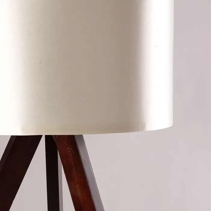 Lampe sur pied "Qinhuangdao-1" OPV-780SGN3438 Bois Tissu Abat-jour Cylindrique Douille E27