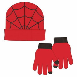 Cerdá Ensemble de bonnet et gants Spider-Man Rouge