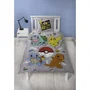 Pokémon - Parure de lit réversible - Pikachu et Starter - Gris - Microfibre - 1 housse de couette 140x200 cm + 1 taie 63x63 cm