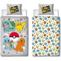 Pokémon Parure de lit réversible Pikachu et Starter - Gris - 2 pièces