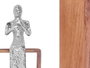 Giftdecor Figurine Métal Flûte Argentée avec Support Bois 13x27x13 cm (Set de 6)