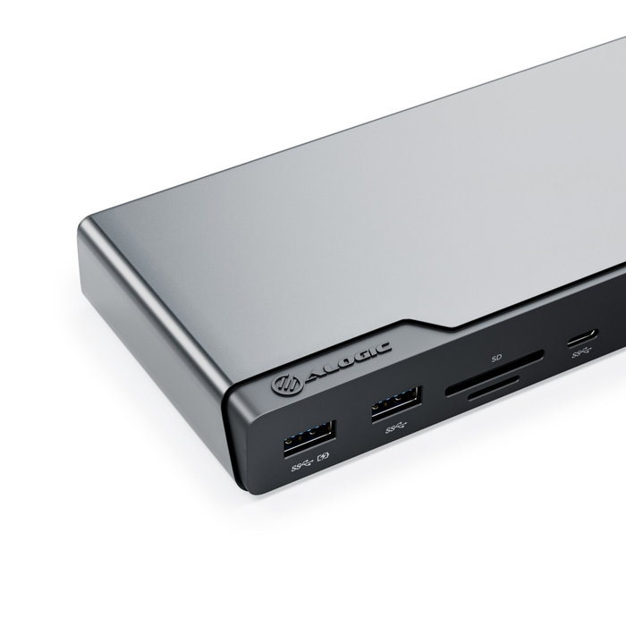 Alogic DV4 Quad Display Docking Station 14-en-1 USB-C PD Space Grey