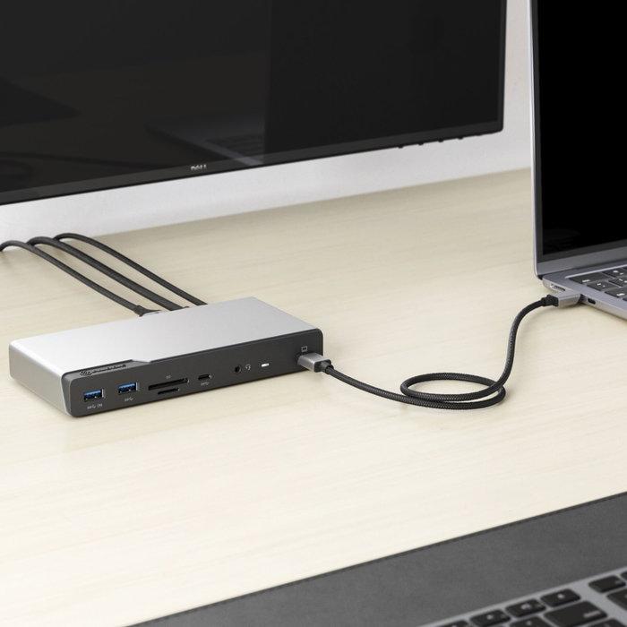 Alogic DV4 Quad Display Docking Station 14-en-1 USB-C PD Space Grey