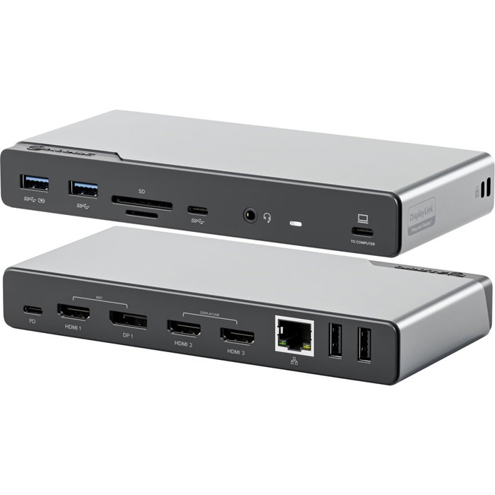 Alogic DV4 Quad Display Docking Station 14-en-1 USB-C PD Space Grey
