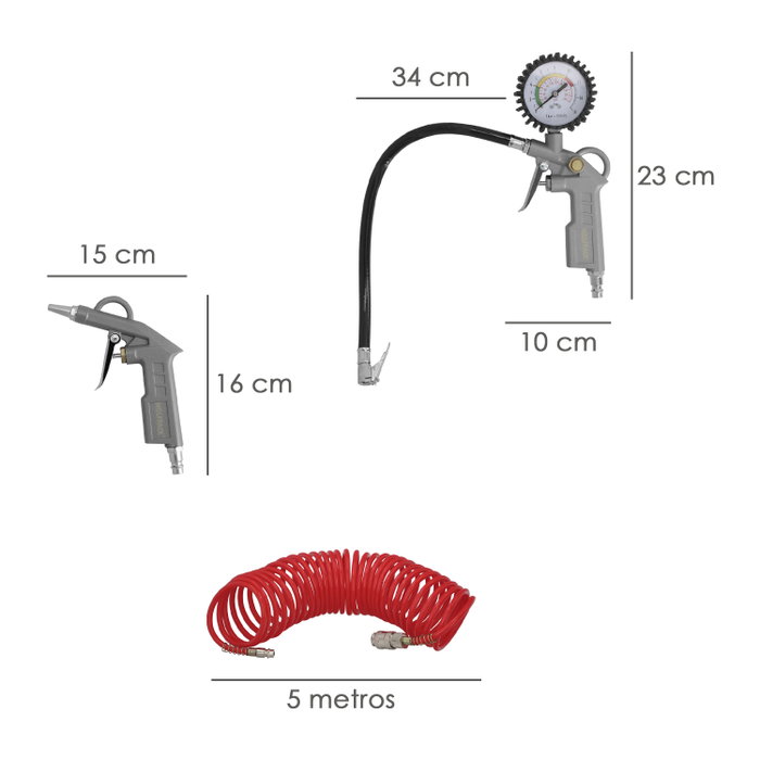 WOLFPACK LINEA PROFESIONAL Kit d'accessoires compresseur 3 pièces