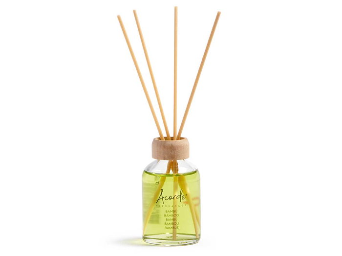 Acorde Mikado Diffuseur 50 ml avec Bâton Bambou Vert 7x17x5 cm Verre et Bois (Set de 12)