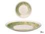 Vessia Assiette Plate Patinée Vert 26 cm porcelaine vert et blanc (Set de 24)