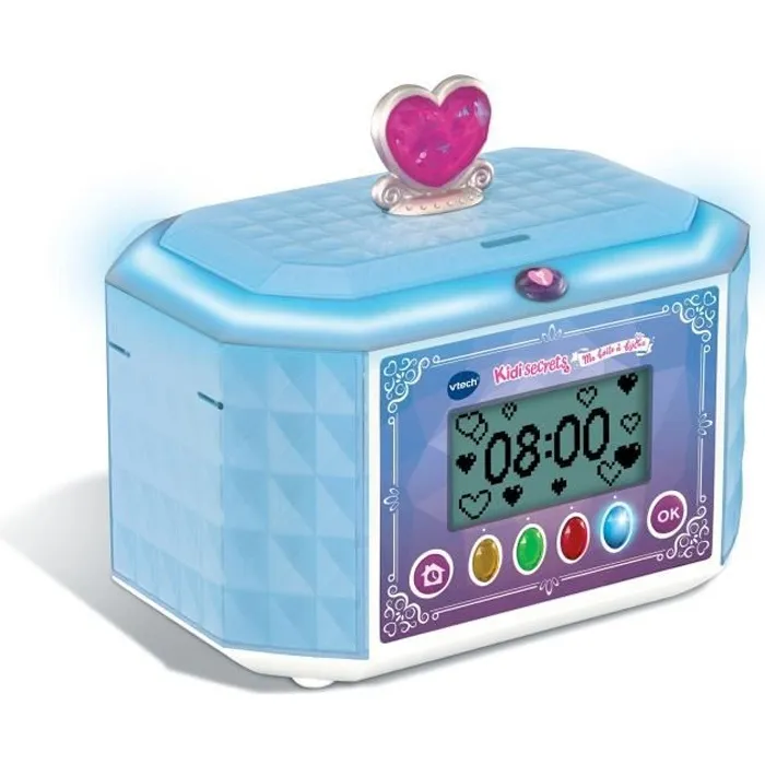 VTech - Boîte à bijoux Kidisecrets - Écran rétroéclairé - Multifonction - Pour enfants de 4 ans et plus - Bleu VTech - Boîte à bijoux Kidisecrets - Écran rétroéclairé - Multifonction - Pour enfants de 4 ans et plus - Bleu