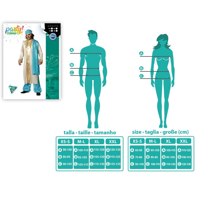 Atosa Déguisement Hindou Homme Adulte Beige avec Turban
