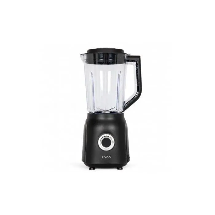 Livoo Blender Mixeur 600 W - Capacité 1.5 L, 2 Vitesses, Lames Inox 22 000 tours/min - Noir - Idéal pour Smoothies et Soupes