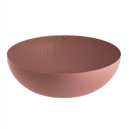 Alessi PU06/29 - Bol Veneer en acier inoxydable 18/10 design Patricia Urquiola, décor bois en résine marron, diamètre 29 cm