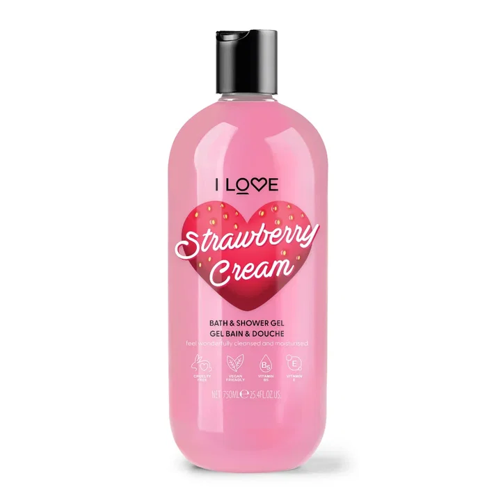 I Love Gel douche hydratant Fraises et Crème 750 ml