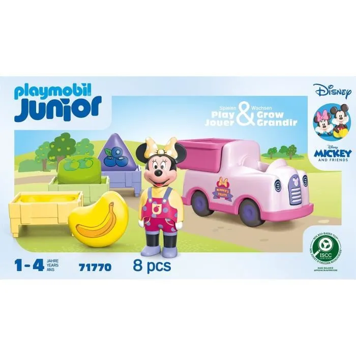 Playmobil Junior 71770 Disney - Figurine Minnie avec Voiturette à Fruits, Set de 8 Pièces, Jouet pour Enfants dès 18 Mois, Fabriqué avec Plastique Biosourcé Playmobil Junior 71770 Disney - Figurine Minnie avec Voiturette à Fruits, Set de 8 Pièces, Jouet pour Enfants dès 18 Mois, Fabriqué avec Plastique Biosourcé