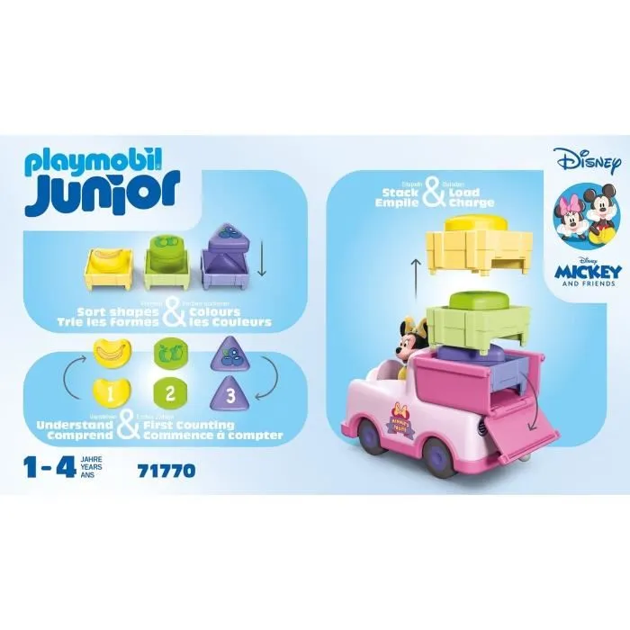 Playmobil Junior 71770 Disney - Figurine Minnie avec Voiturette à Fruits, Set de 8 Pièces, Jouet pour Enfants dès 18 Mois, Fabriqué avec Plastique Biosourcé Playmobil Junior 71770 Disney - Figurine Minnie avec Voiturette à Fruits, Set de 8 Pièces, Jouet pour Enfants dès 18 Mois, Fabriqué avec Plastique Biosourcé
