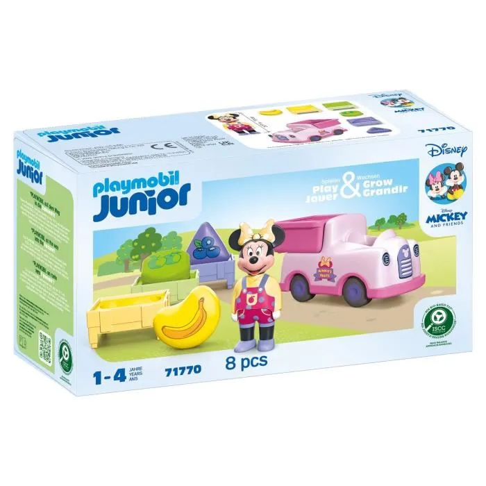 Playmobil Junior 71770 Disney - Figurine Minnie avec Voiturette à Fruits, Set de 8 Pièces, Jouet pour Enfants dès 18 Mois, Fabriqué avec Plastique Biosourcé Playmobil Junior 71770 Disney - Figurine Minnie avec Voiturette à Fruits, Set de 8 Pièces, Jouet pour Enfants dès 18 Mois, Fabriqué avec Plastique Biosourcé