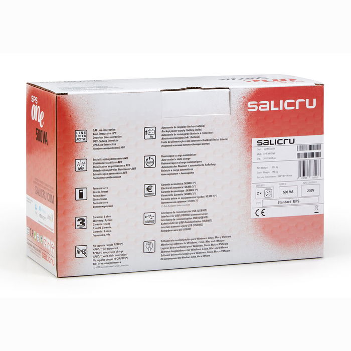 Système d'Alimentation Sans Interruption Interactif Salicru SPS 900 ONE IEC 360 W Système d'Alimentation Sans Interruption Interactif Salicru SPS 900 ONE IEC 360 W