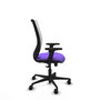 Chaise Zulema Synchro 3 positions tissu Violet Maille Blanc Base en nylon noir Accoudoir 2D Sans appui-tête Roulettes 65mm nylon