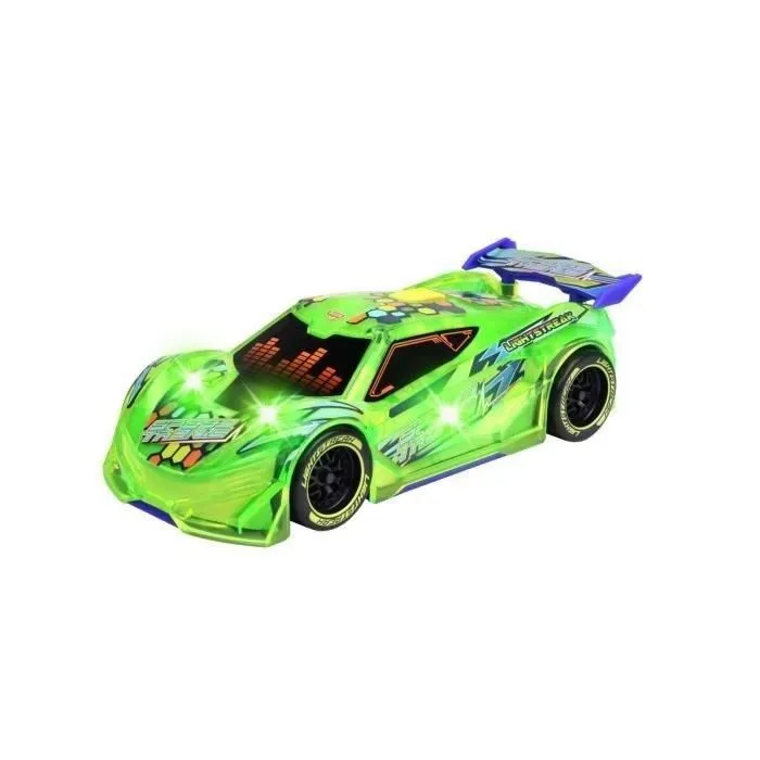 Dickie Toys Voiture Light Streak Speed Tronic 20 cm avec fonctions sonores et lumineuses - Véhicule à rétro-friction pour enfant dès 3 ans - Série Streets N Beatz