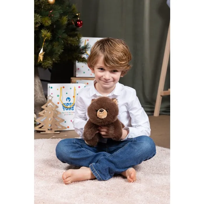 Gipsy Toys Peluche Floppy Choopy Ours brun 22 cm en Poils Mi-longs avec Texture Douce et Réaliste - Adorable Ours en Peluche Marron