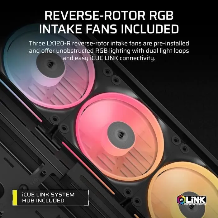 Corsair FRAME 4500X LX-R - Boîtier PC Gamer Mid-Tower en Verre Trempé, Modularité FRAME, Ventilateurs RGB Inversés, Support 2 Radiateurs 360 mm - Noir