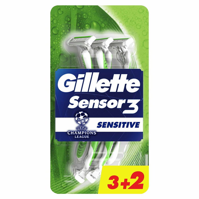 Gillette Sensor3 Sensitive Rasoirs Jetables, 5 unités