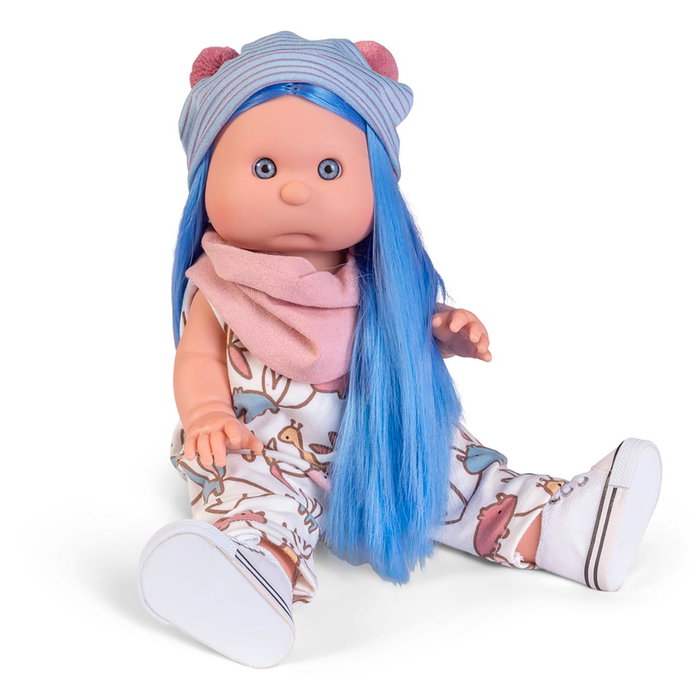 Muñecas Antonio Juan - Poupée mannequin Iris avec sac à main 23311, cheveux bleus, accessoires, jouet créatif pour enfants 3 ans et plus