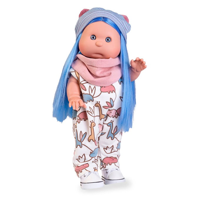 Muñecas Antonio Juan - Poupée mannequin Iris avec sac à main 23311, cheveux bleus, accessoires, jouet créatif pour enfants 3 ans et plus