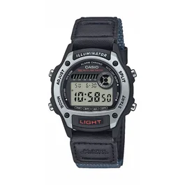 Casio W-220HF Montre mixte digitale à quartz gris avec chronomètre, compte à rebours et 2 fuseaux horaires