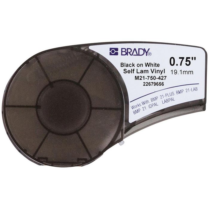 Brady B-427 Vinyle Autolaminant pour Identification de Câbles, 19.05 mm x 4.27 m, Translucide/Blanc Brady B-427 Vinyle Autolaminant pour Identification de Câbles, 19.05 mm x 4.27 m, Translucide/Blanc