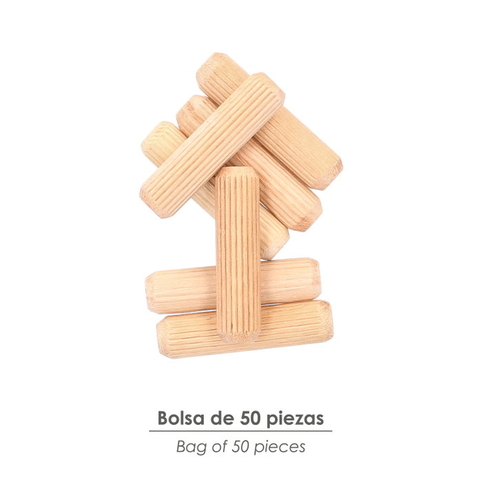 Wolfpack Linea Profesional Tourillons en bois 10x40 mm (Sac de 50 unités) extra_attributes.udscaja: 50.0