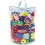 Ecoiffier ABRICK Lot de 50 briques à empiler pour bébé, jouet de construction en plastique avec sac de rangement, fabrication française