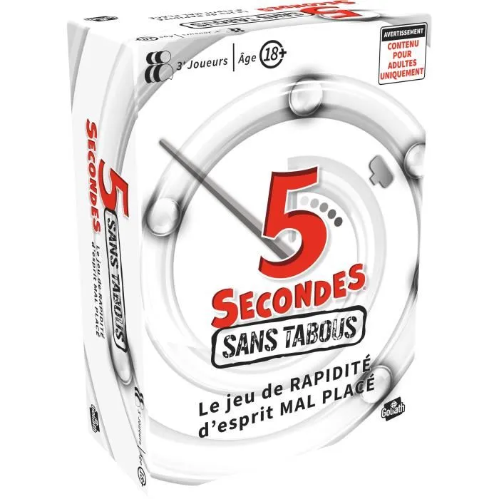 Goliath 5 Secondes sans Tabous - Jeu d'ambiance pour soirées, 300 questions osées, à partir de 18 ans